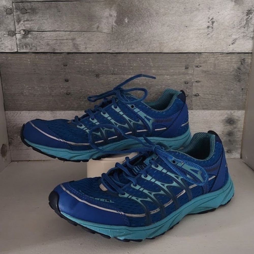 Merrell Mix Master Move Glide Blue Teal Trail Running Shoes Womens Size 7 J57166